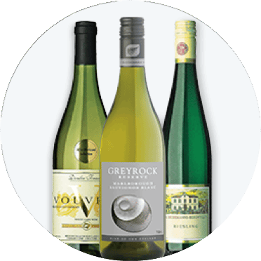 Image of white wine bottles